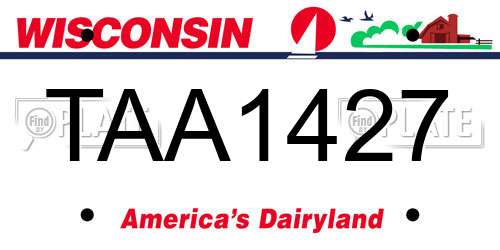 TAA1427 Wisconsin License Plate