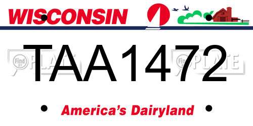 TAA1472 Wisconsin License Plate
