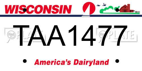 TAA1477 Wisconsin License Plate