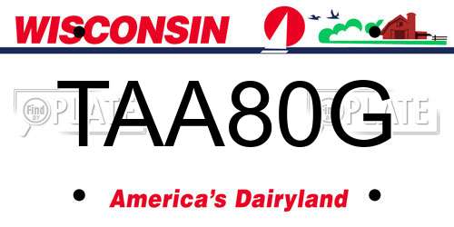 TAA80G Wisconsin License Plate