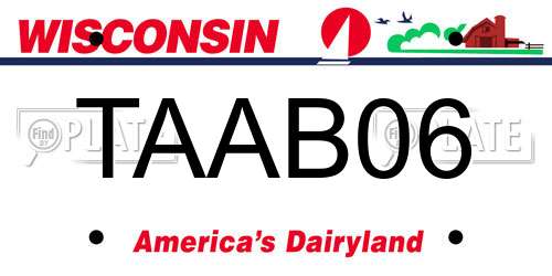 TAAB06 Wisconsin License Plate