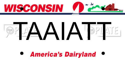 TAAIATT Wisconsin License Plate