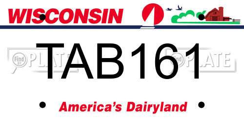TAB161 Wisconsin License Plate