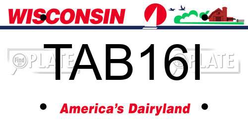 TAB16I Wisconsin License Plate