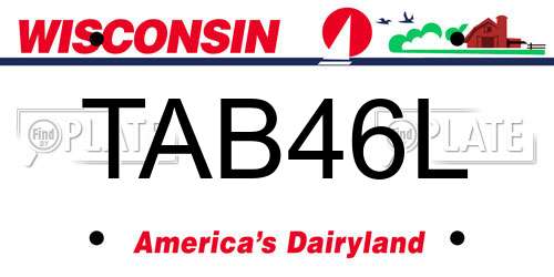 TAB46L Wisconsin License Plate