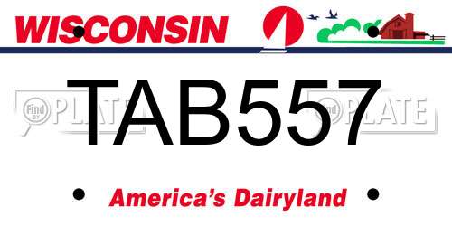 TAB557 Wisconsin License Plate