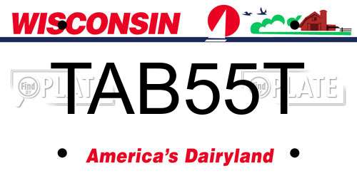 TAB55T Wisconsin License Plate