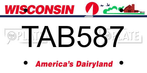 TAB587 Wisconsin License Plate