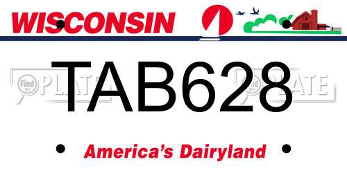 TAB628 Wisconsin License Plate