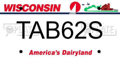 TAB62S Wisconsin License Plate