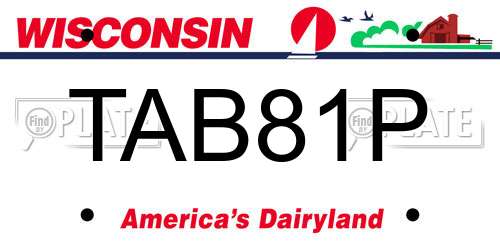 TAB81P Wisconsin License Plate