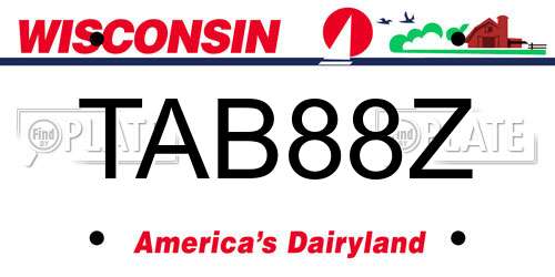 TAB88Z Wisconsin License Plate