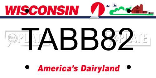 TABB82 Wisconsin License Plate