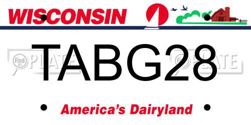 TABG28 Wisconsin License Plate