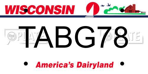 TABG78 Wisconsin License Plate