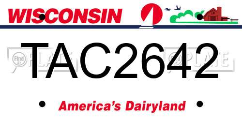 TAC2642 Wisconsin License Plate