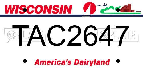 TAC2647 Wisconsin License Plate