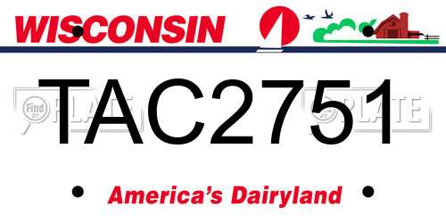 TAC2751 Wisconsin License Plate