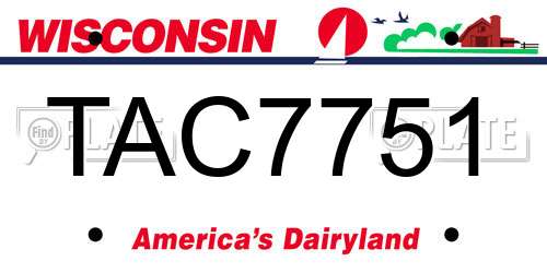 TAC7751 Wisconsin License Plate