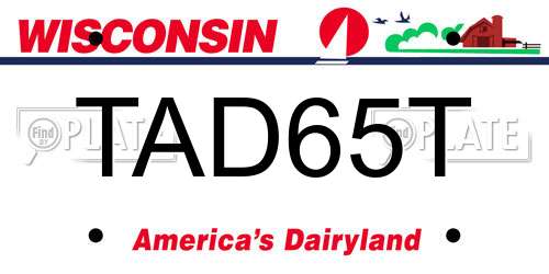TAD65T Wisconsin License Plate