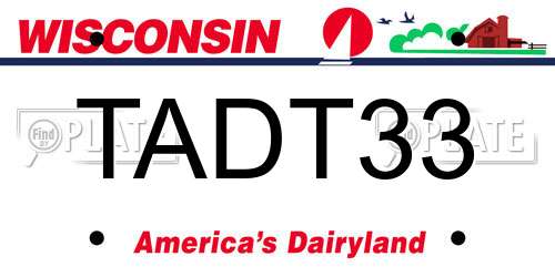 TADT33 Wisconsin License Plate