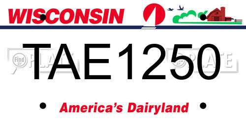 TAE1250 Wisconsin License Plate
