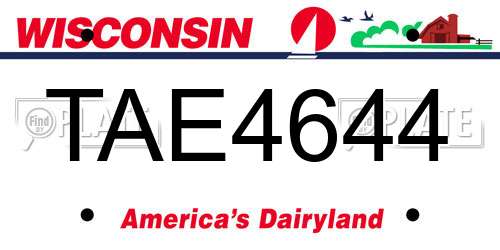 TAE4644 Wisconsin License Plate