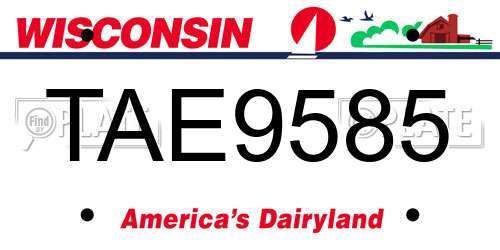 TAE9585 Wisconsin License Plate