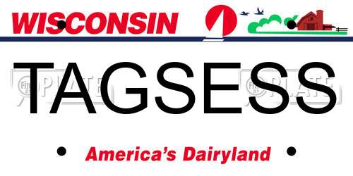 TAGSESS Wisconsin License Plate