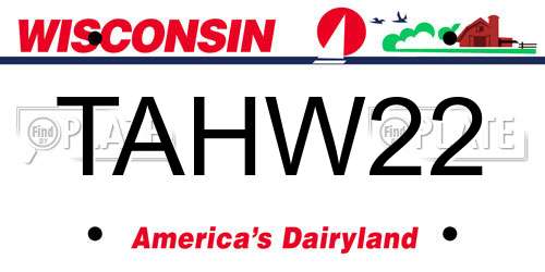 TAHW22 Wisconsin License Plate