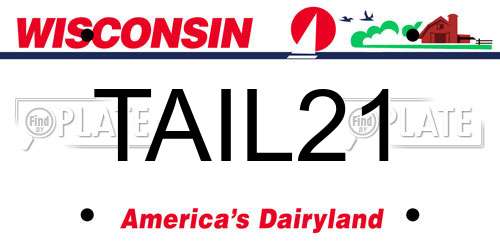 TAIL21 Wisconsin License Plate