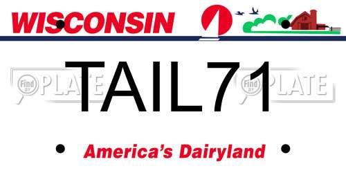 TAIL71 Wisconsin License Plate
