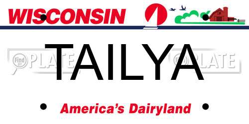 TAILYA Wisconsin License Plate