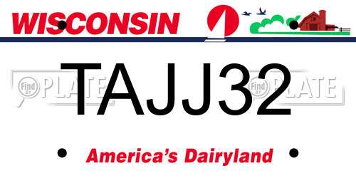 TAJJ32 Wisconsin License Plate