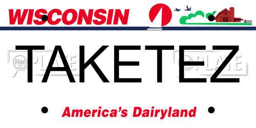 TAKETEZ Wisconsin License Plate
