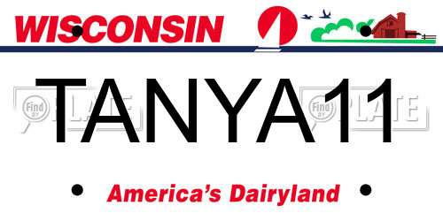 TANYA11 Wisconsin License Plate