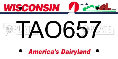 TAO657 Wisconsin License Plate