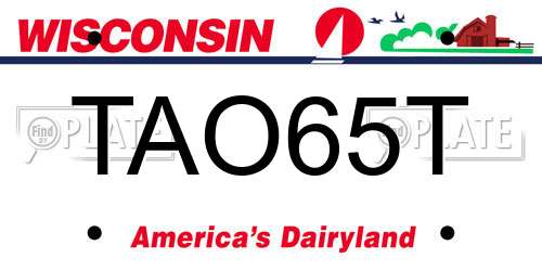 TAO65T Wisconsin License Plate