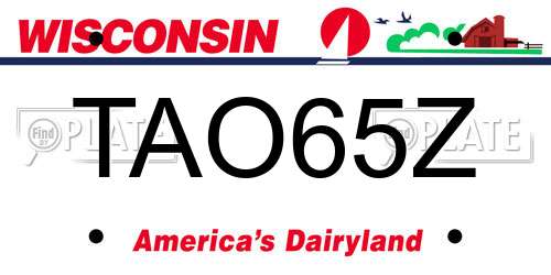 TAO65Z Wisconsin License Plate