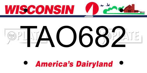 TAO682 Wisconsin License Plate