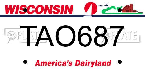 TAO687 Wisconsin License Plate