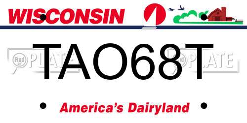 TAO68T Wisconsin License Plate