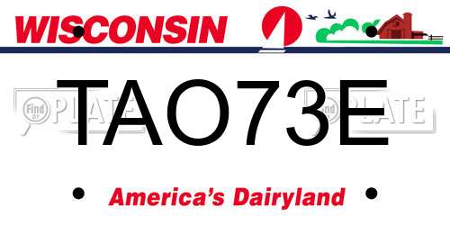 TAO73E Wisconsin License Plate