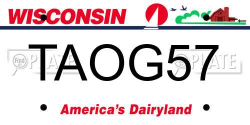 TAOG57 Wisconsin License Plate