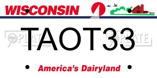 TAOT33 Wisconsin License Plate