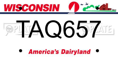 TAQ657 Wisconsin License Plate