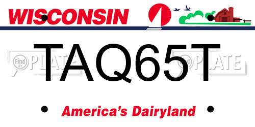 TAQ65T Wisconsin License Plate