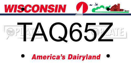 TAQ65Z Wisconsin License Plate