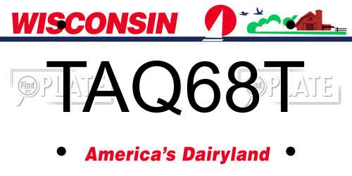 TAQ68T Wisconsin License Plate