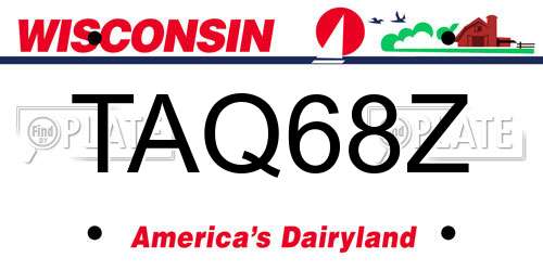 TAQ68Z Wisconsin License Plate